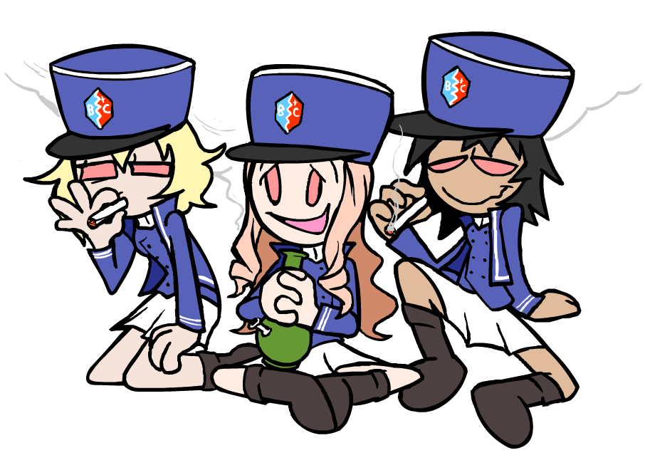 girls und panzer bc freedom academy weed lol