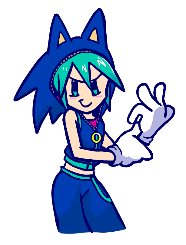 miku wearing sonic fit