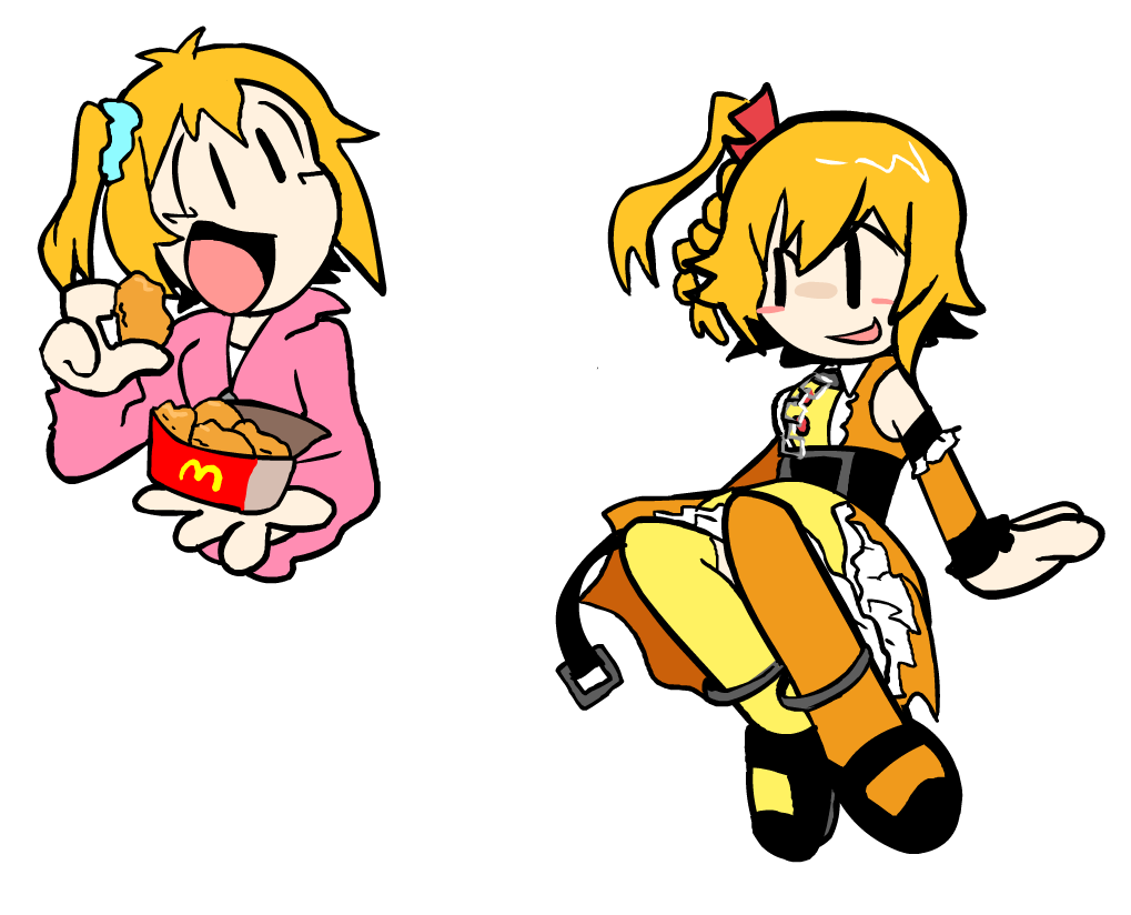 kisaragi momo eating chicken nugget